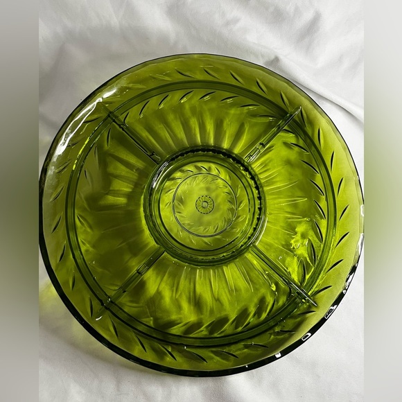 Indiana Glass green divided relish dish - Picture 3 of 6
